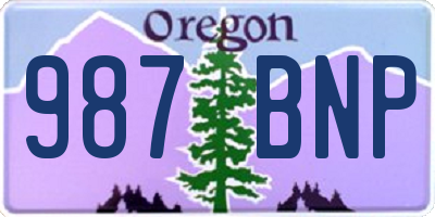 OR license plate 987BNP