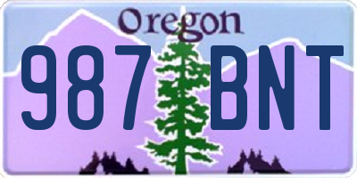 OR license plate 987BNT