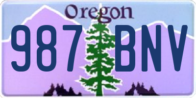 OR license plate 987BNV