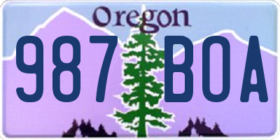 OR license plate 987BOA
