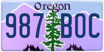 OR license plate 987BOC