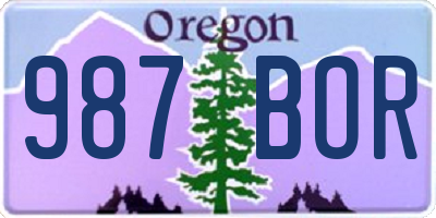 OR license plate 987BOR