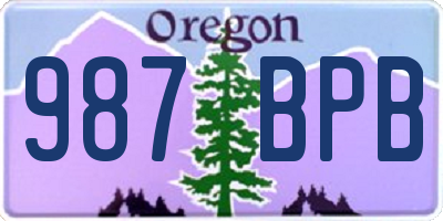 OR license plate 987BPB