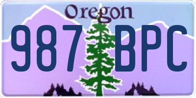 OR license plate 987BPC
