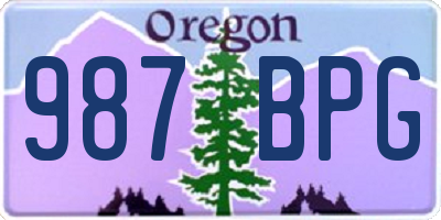OR license plate 987BPG