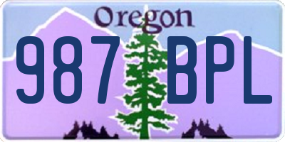 OR license plate 987BPL