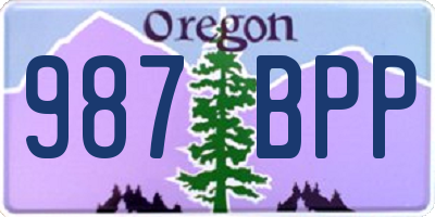 OR license plate 987BPP