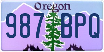 OR license plate 987BPQ