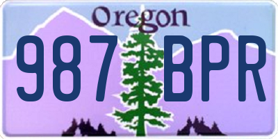 OR license plate 987BPR