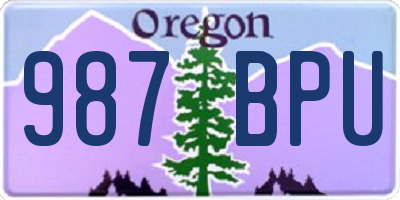 OR license plate 987BPU
