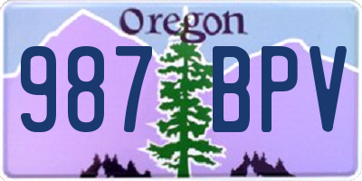 OR license plate 987BPV