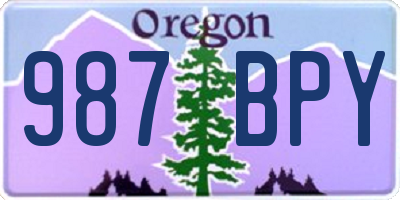 OR license plate 987BPY