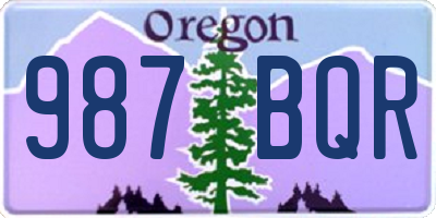 OR license plate 987BQR