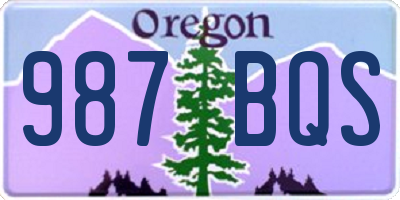 OR license plate 987BQS