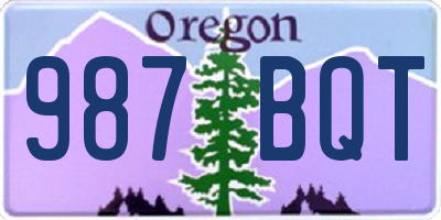 OR license plate 987BQT