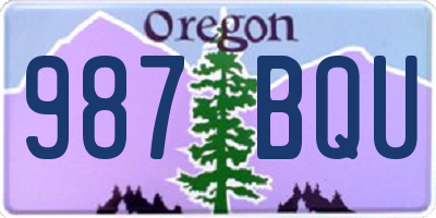OR license plate 987BQU