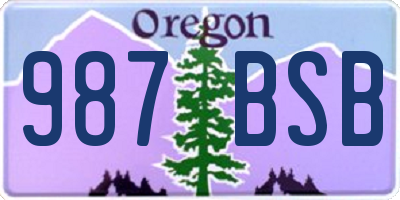 OR license plate 987BSB