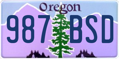 OR license plate 987BSD