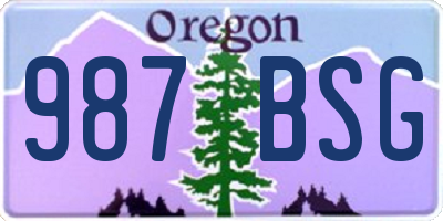 OR license plate 987BSG