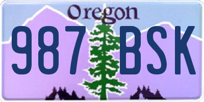 OR license plate 987BSK