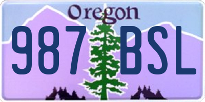 OR license plate 987BSL