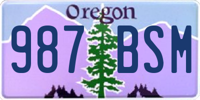 OR license plate 987BSM