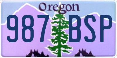 OR license plate 987BSP