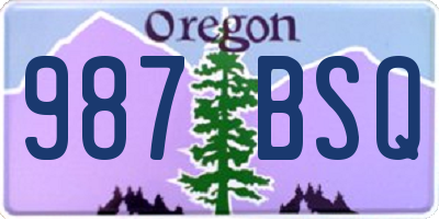 OR license plate 987BSQ