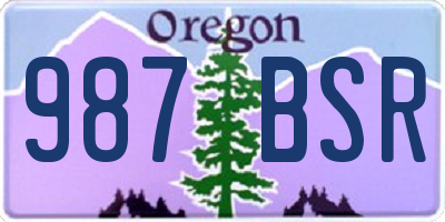 OR license plate 987BSR