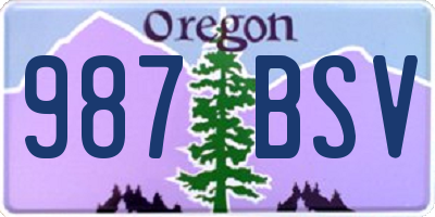 OR license plate 987BSV