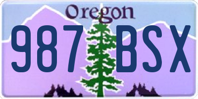 OR license plate 987BSX