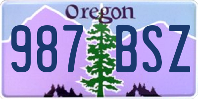 OR license plate 987BSZ