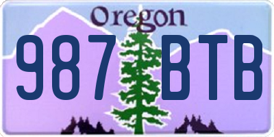 OR license plate 987BTB