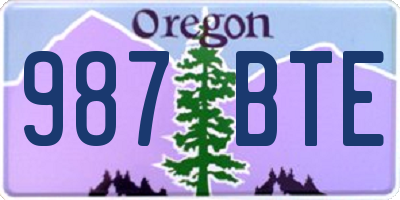 OR license plate 987BTE