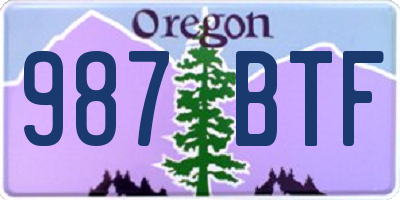 OR license plate 987BTF