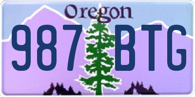 OR license plate 987BTG