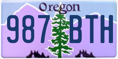 OR license plate 987BTH
