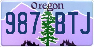 OR license plate 987BTJ