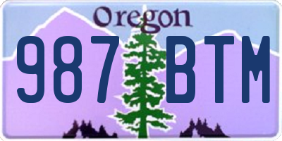 OR license plate 987BTM