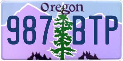 OR license plate 987BTP