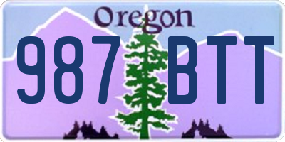 OR license plate 987BTT