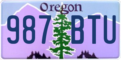 OR license plate 987BTU