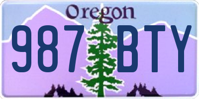 OR license plate 987BTY