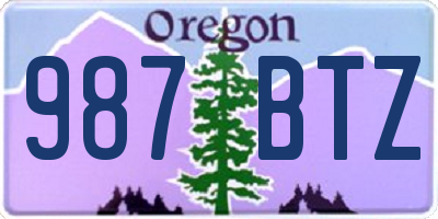 OR license plate 987BTZ