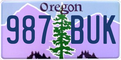 OR license plate 987BUK