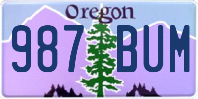 OR license plate 987BUM