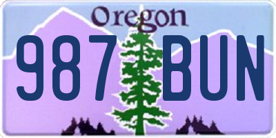 OR license plate 987BUN