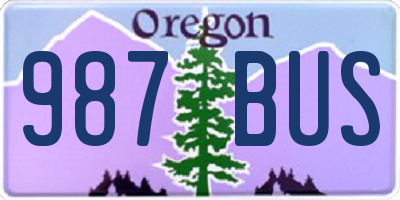 OR license plate 987BUS