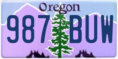 OR license plate 987BUW