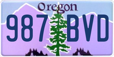 OR license plate 987BVD